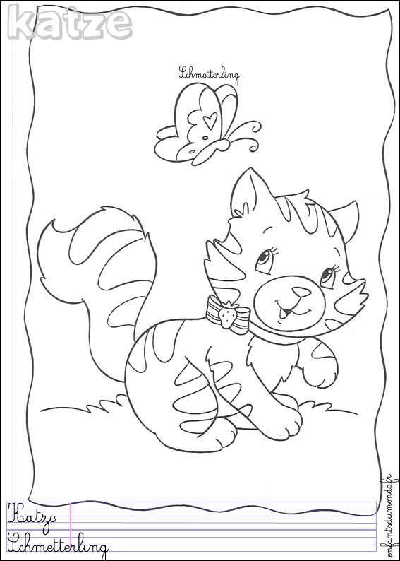 coloriage chat 3